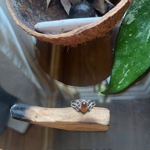 Amber & Celtic | Sterling Silver Ring